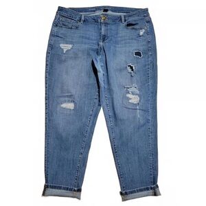 Lane Bryant Medium Wash Distressed Boyfriend Jeans Size 18R